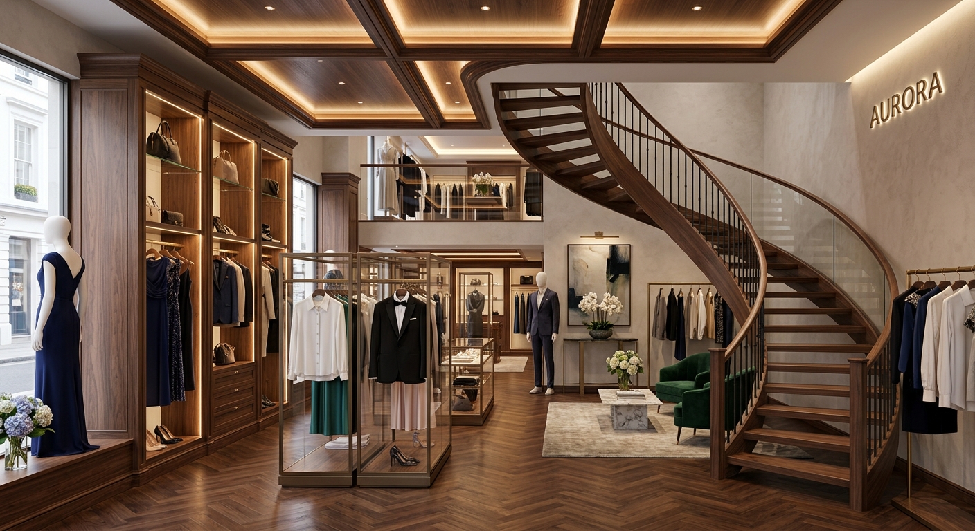 Moncler boutique luxury interior staircase