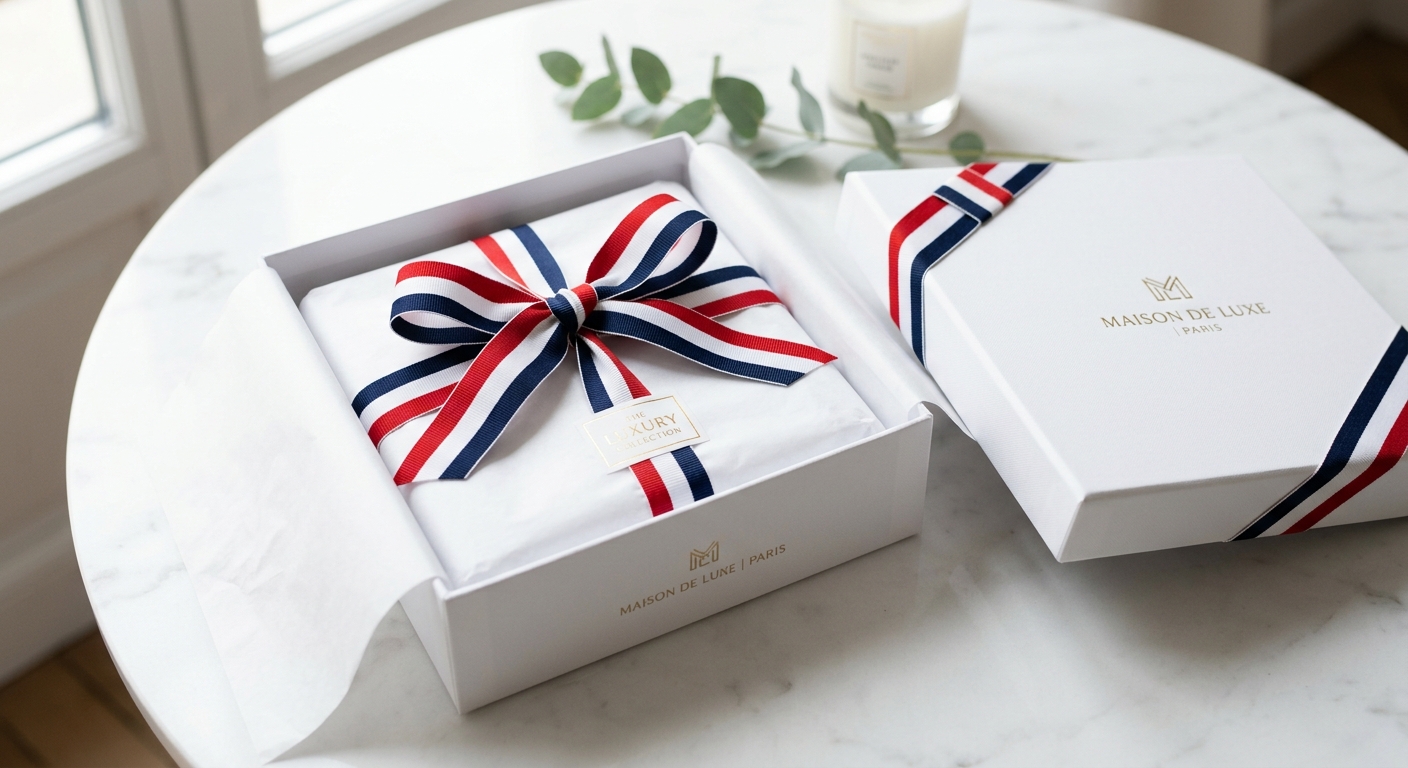 Moncler luxury packaging box and order ribbon